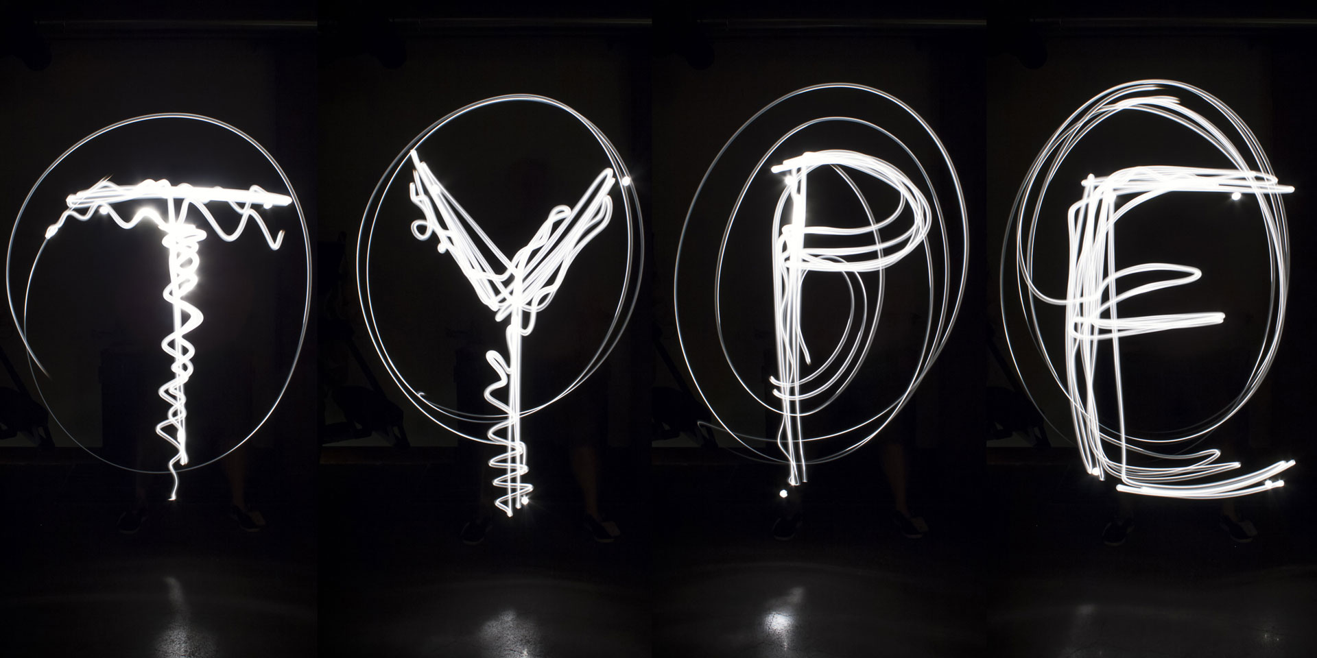 Typographic light painting experiment.
